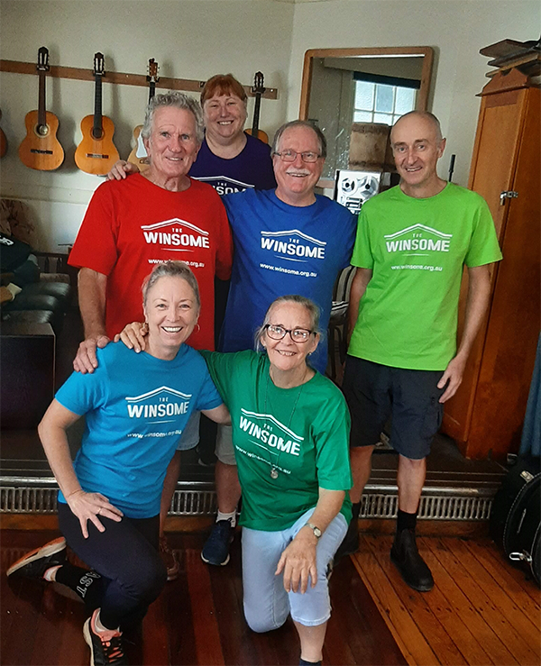 Did someone say, “Teletubbies”? Several of our amazing volunteers in their new Winsome T-Shirts